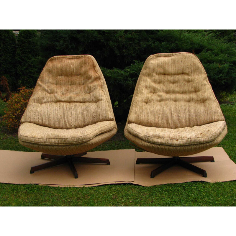 Pair of Vintage swivel armchair, Danish 1960s