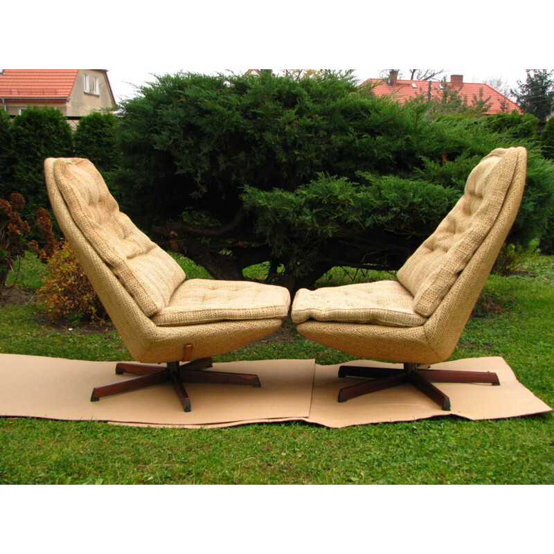 Pair of Vintage swivel armchair, Danish 1960s