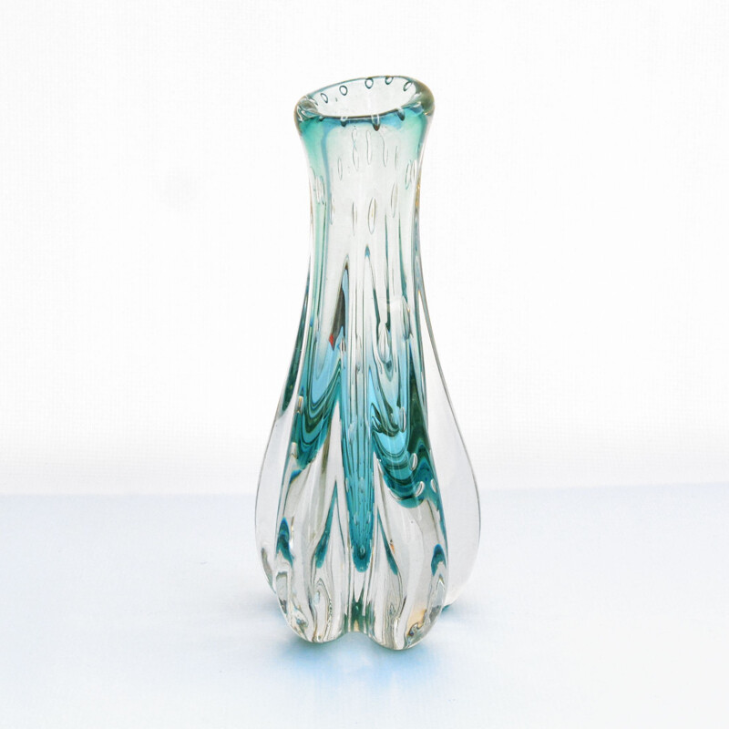 Vase vintage en verre de Milan Metelak Harrachov, Tchécoslovaquie 1960