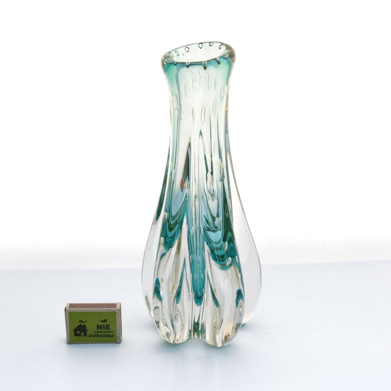 Vintage Glass vase by Milan Metelak Harrachov, Czechoslovakia, 1960s