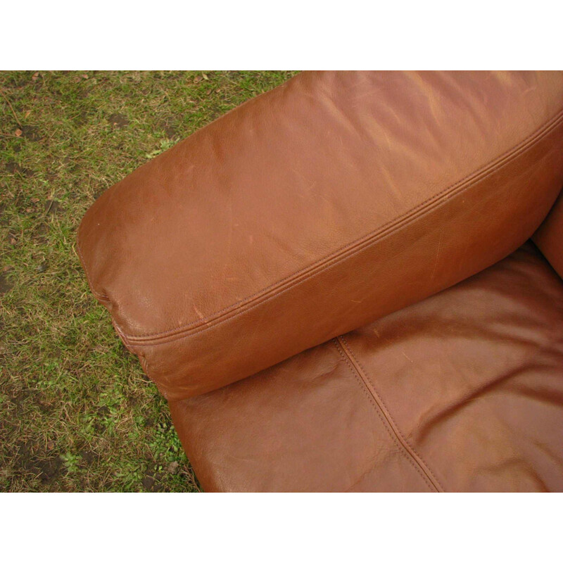 Vintage sofa leather and teak  by M. Larsen 1960
