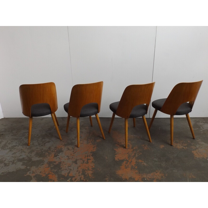 Set of 4 vintage Thonet Boomerang chairs
