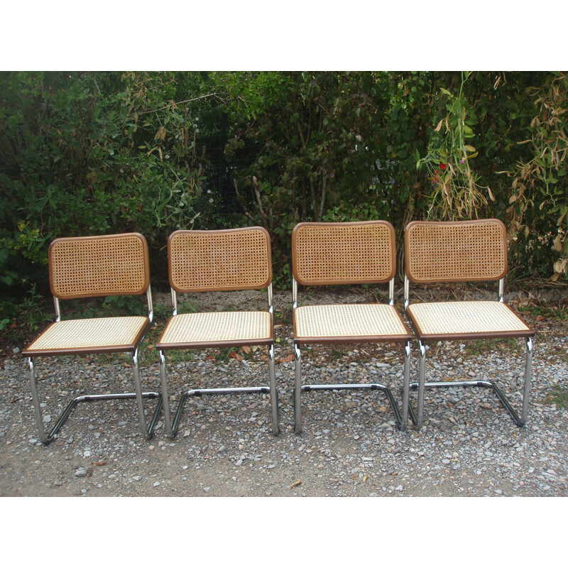 Série de 4 chaises vintage B 32 Marcel Breuer