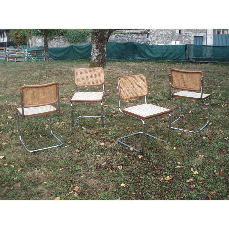 Set of 4 vintage chairs B 32 Marcel Breuer