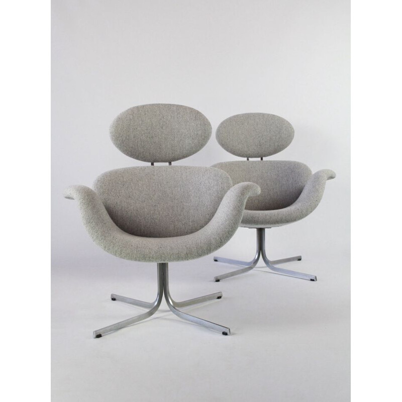 Pair of vintage Big Tulip lounge chairs by Pierre Paulin  for Artifort F551 first edition