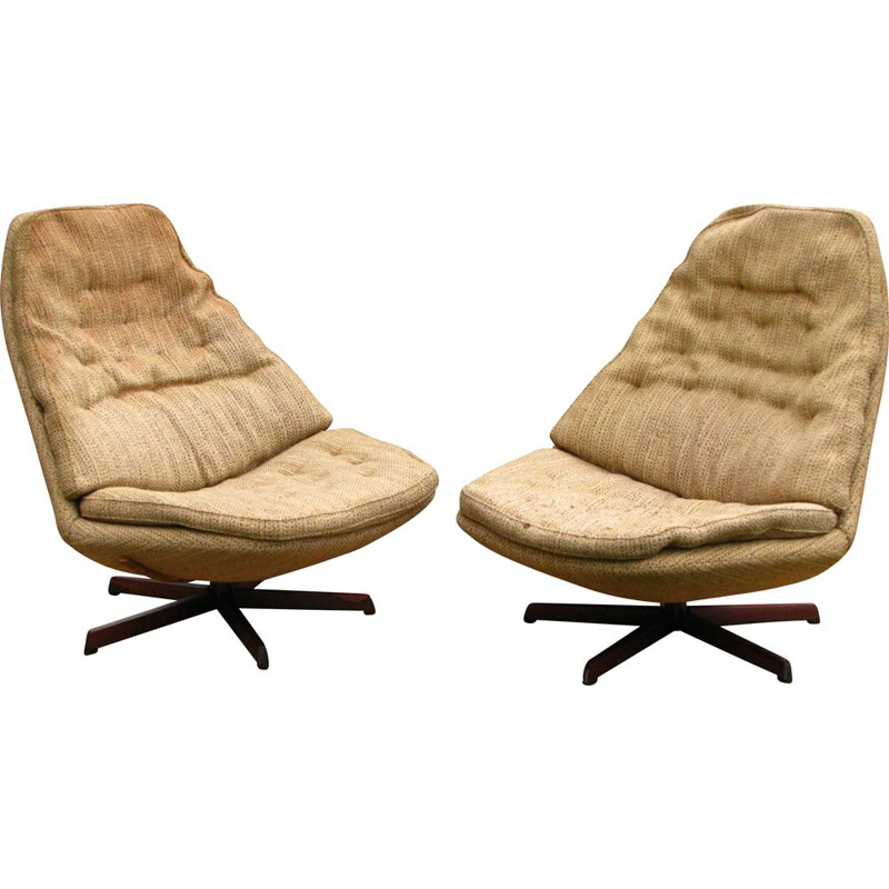 Pair of Vintage swivel armchair, Danish 1960s