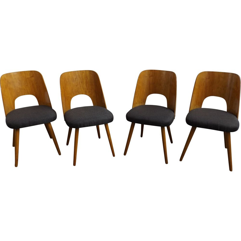 Set of 4 vintage Thonet Boomerang chairs