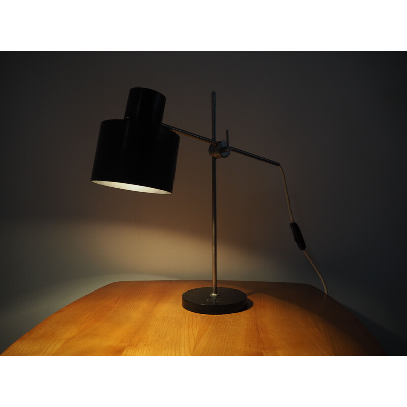 Pair Of vintage Black Bakelite Industrial Table Lamps from Czechoslovakia, 1970s