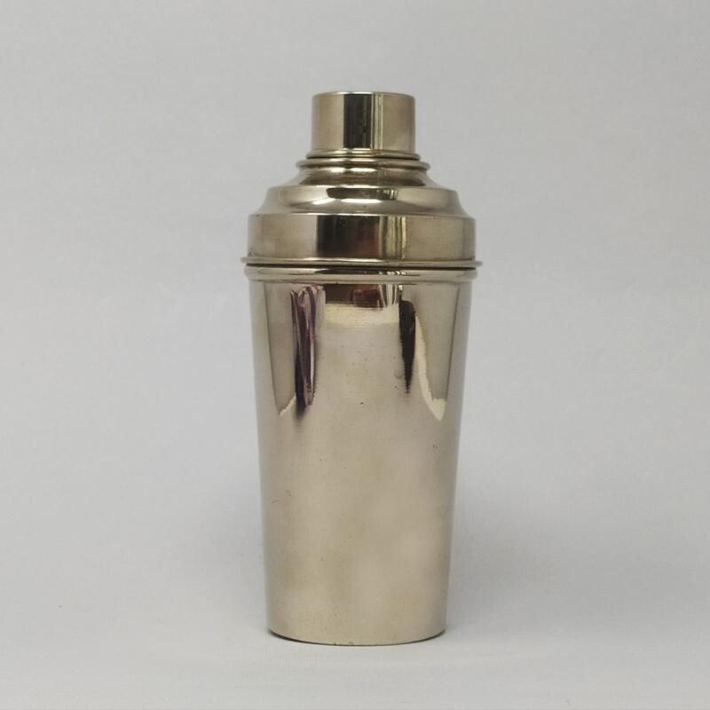 Vintage Italian stainless steel cocktail shaker 1950