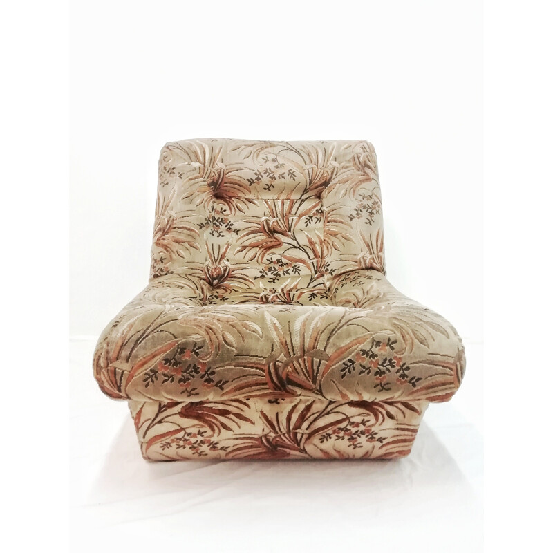 Vintage Italian modular armchairs with floral print 1970
