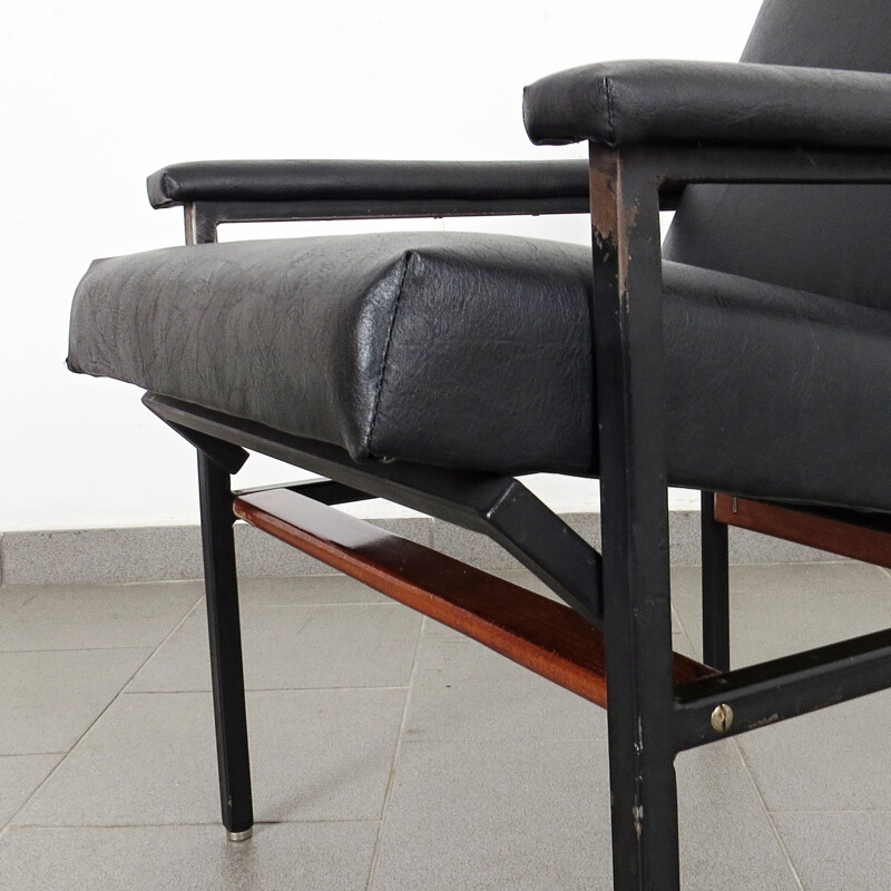 Fauteuils vintage noirs 1960