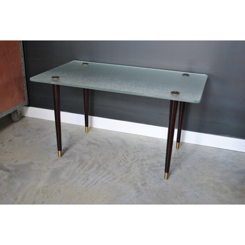 Vintage glass coffee table 1960