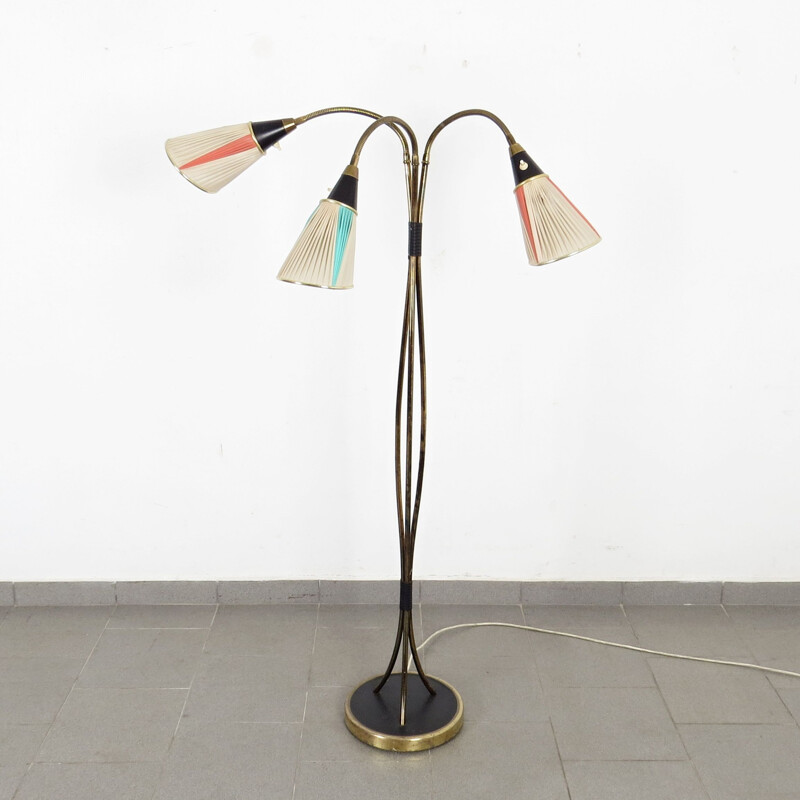 Vintage floor lamp with 3 heads, Czechoslovakia 1960