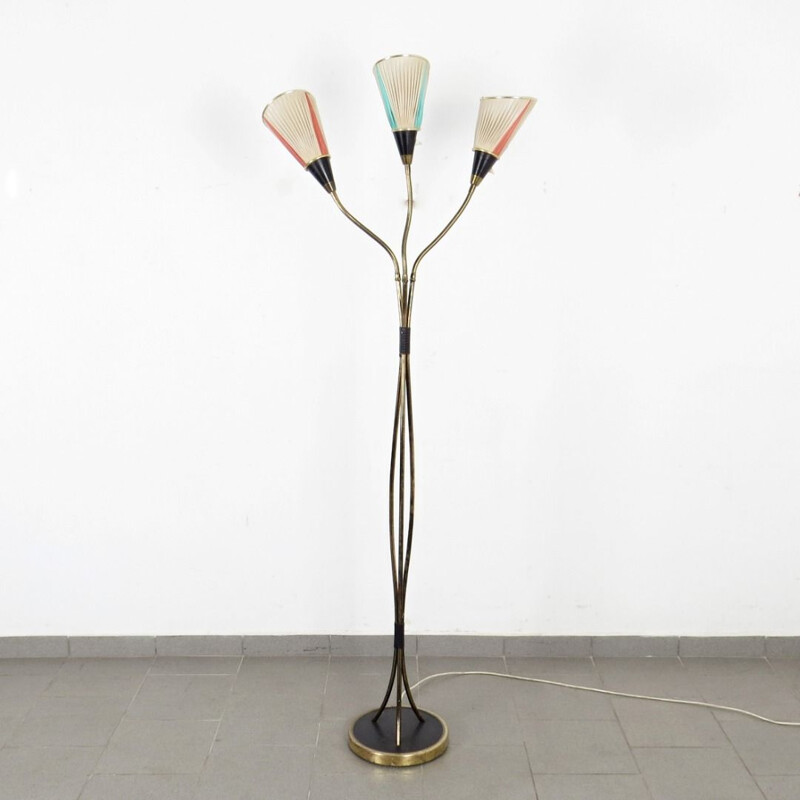 Vintage floor lamp with 3 heads, Czechoslovakia 1960