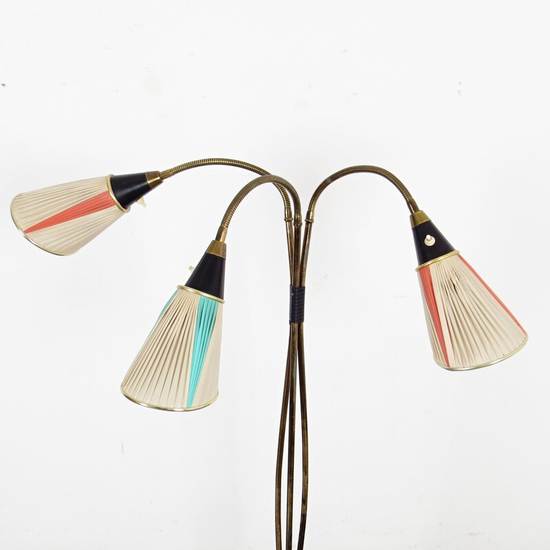 Vintage floor lamp with 3 heads, Czechoslovakia 1960