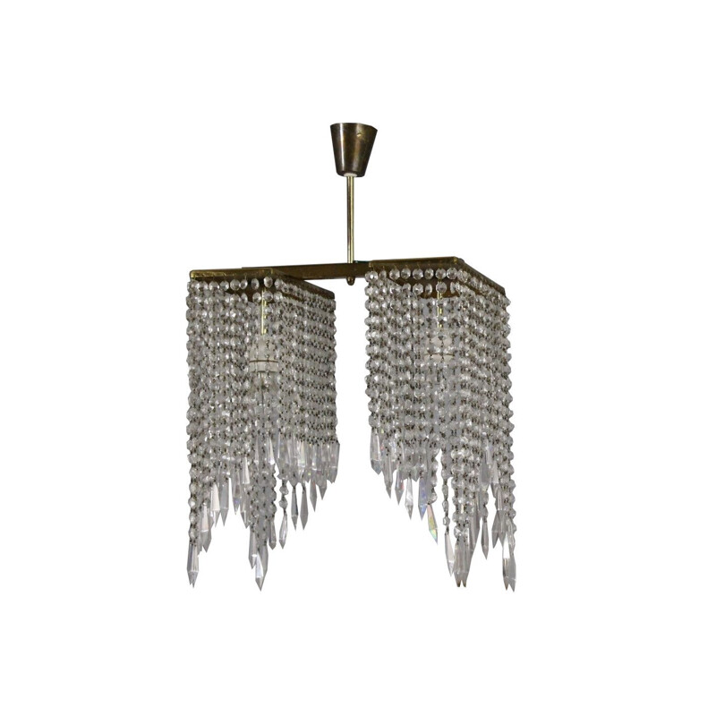 Vintage crystal chandelier, Czechoslovakia 1969