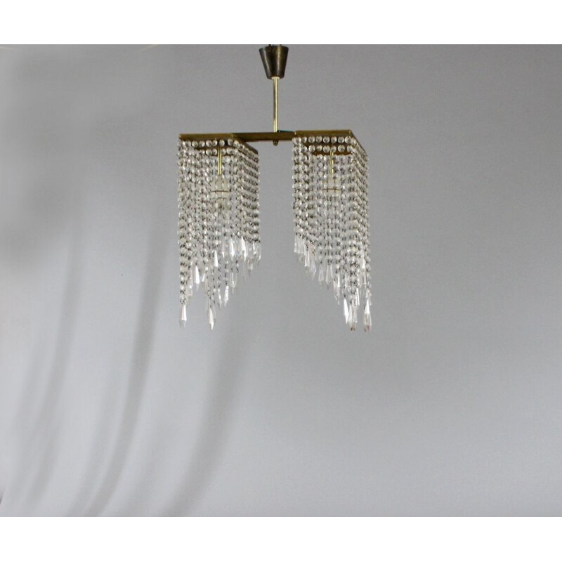 Vintage crystal chandelier, Czechoslovakia 1969