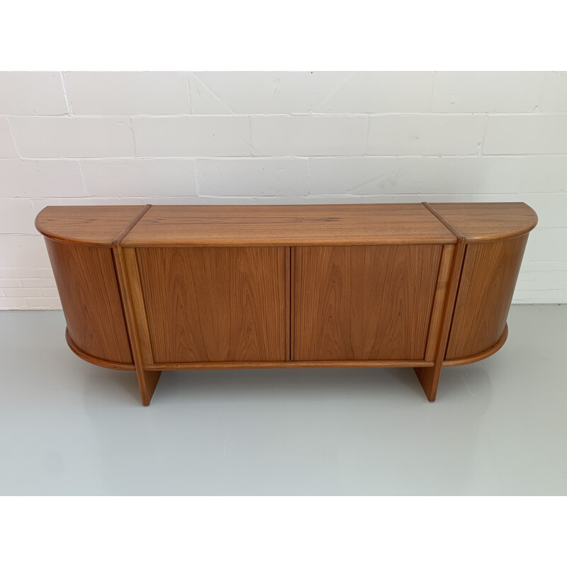 Vintage tambour door sideboard by Poul Hundevad, danish 1960