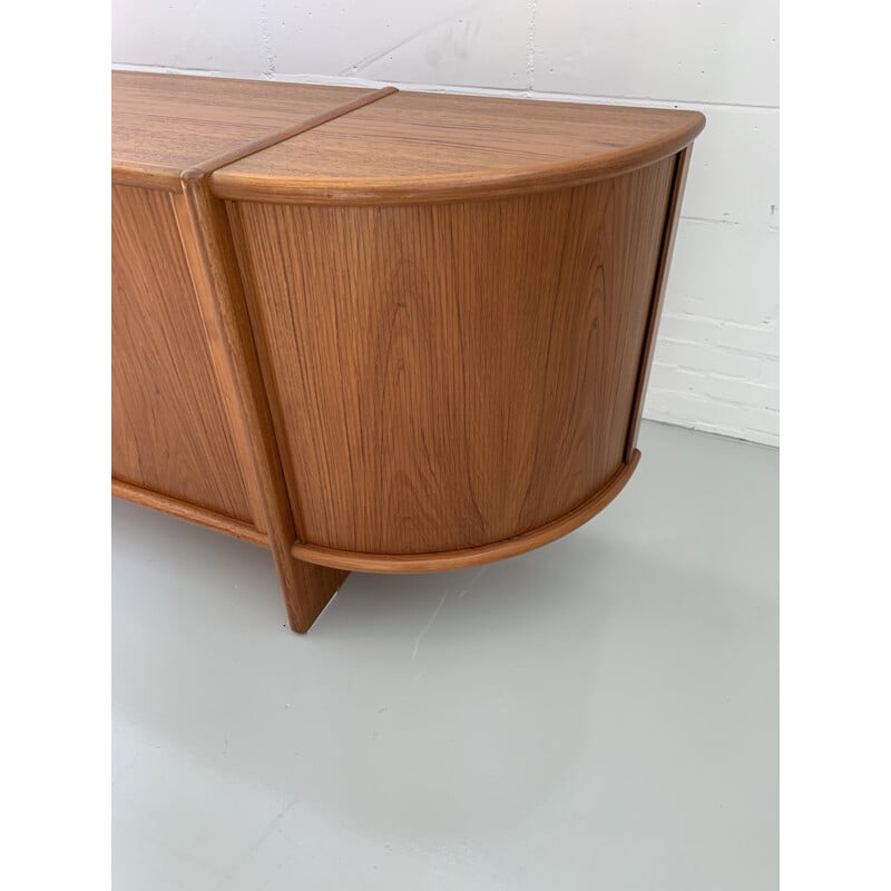 Vintage tambour door sideboard by Poul Hundevad, danish 1960