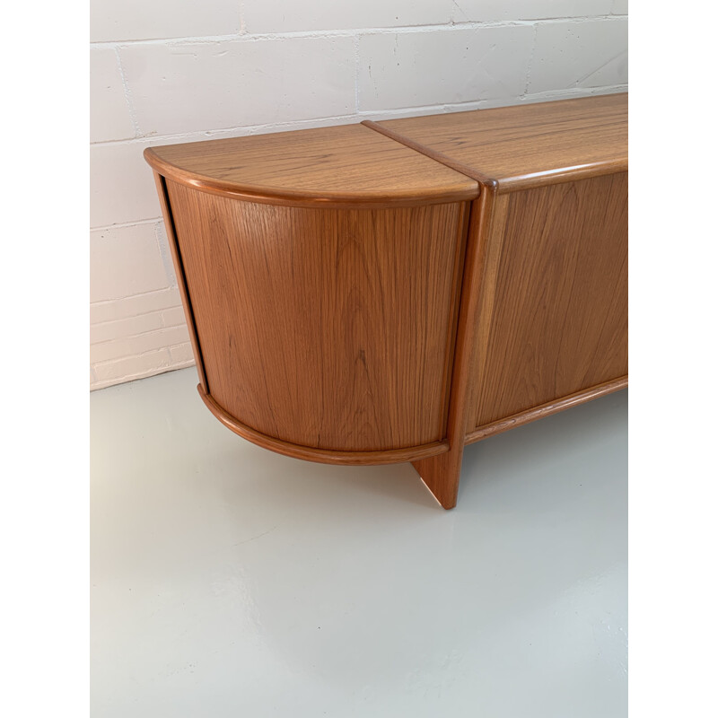 Vintage tambour door sideboard by Poul Hundevad, danish 1960