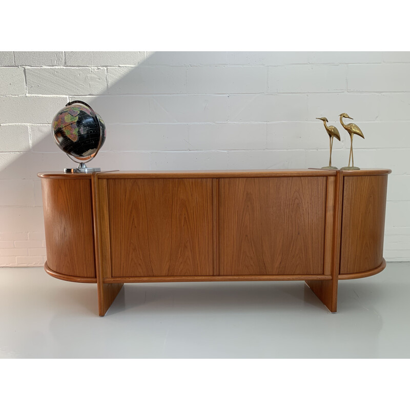 Vintage tambour door sideboard by Poul Hundevad, danish 1960