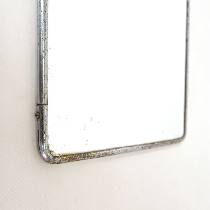 Vintage barber mirror to hang blue