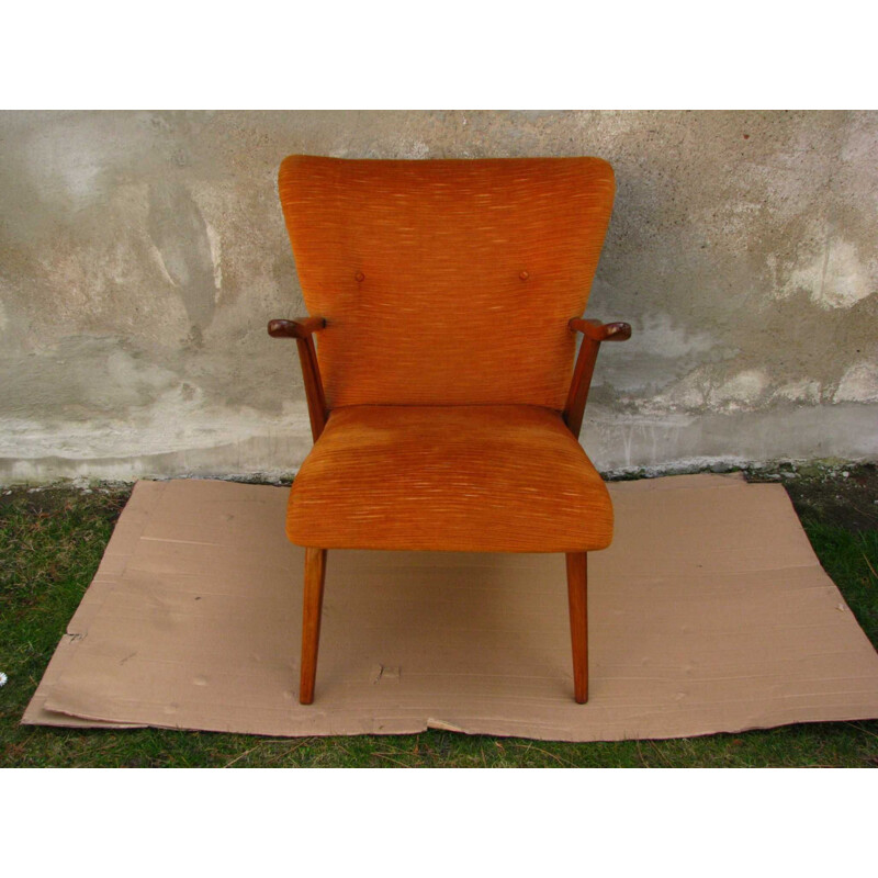 Vintage armchair on straight legs, 1970