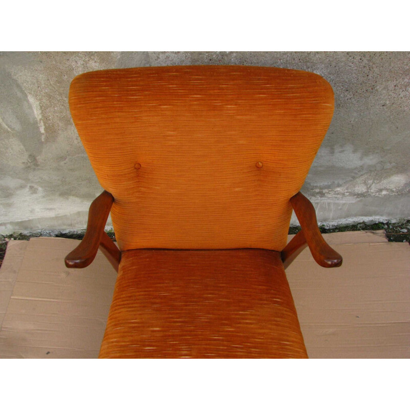 Vintage armchair on straight legs, 1970