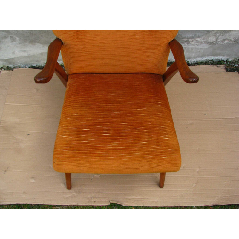 Vintage armchair on straight legs, 1970