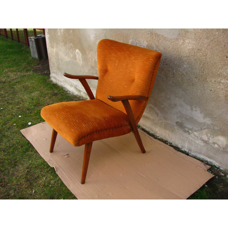 Vintage armchair on straight legs, 1970