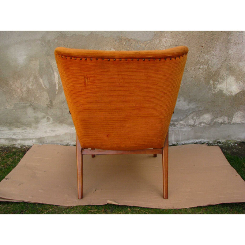 Vintage armchair on straight legs, 1970