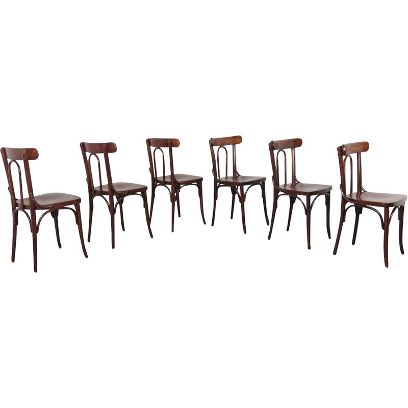 Set of 6 vintage dining chair Czechoslovakia 1960s