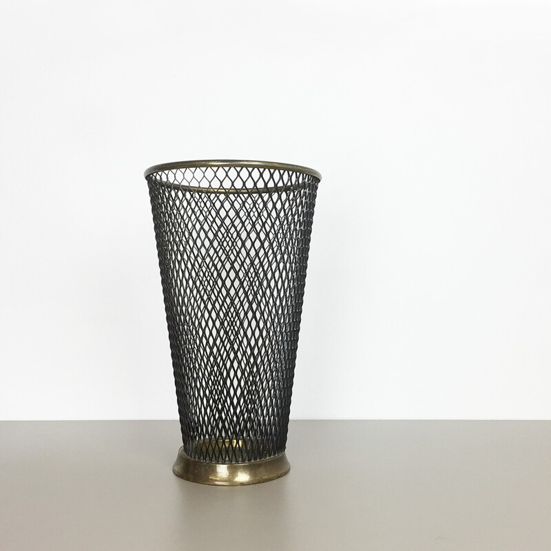 Mid-century umbrella stand in metal and brass - 1950s