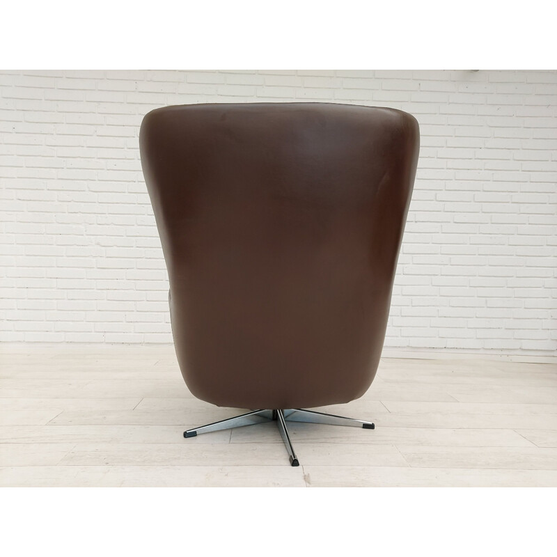 Vintage leather armchair by H.W.Klein Danish 1970