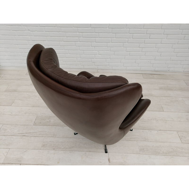 Vintage leather armchair by H.W.Klein Danish 1970