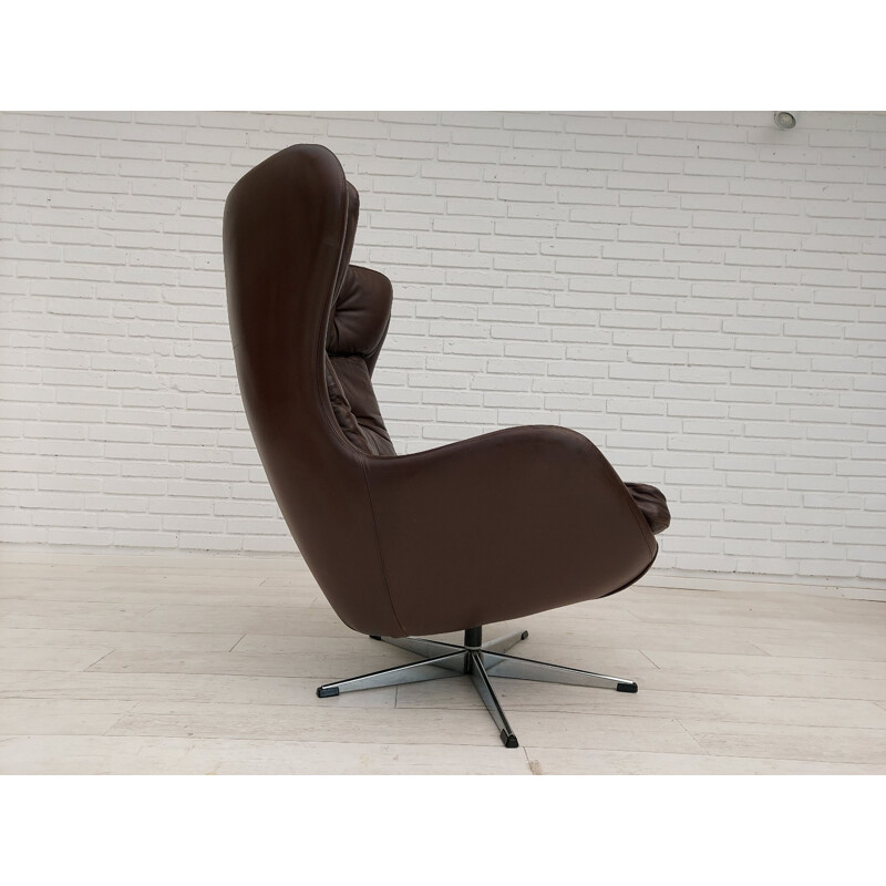 Vintage leather armchair by H.W.Klein Danish 1970