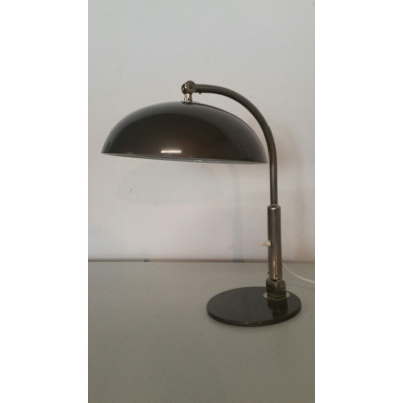 Hala Zeist table lamp in brown aluminium, H. BUSQUET - 1932
