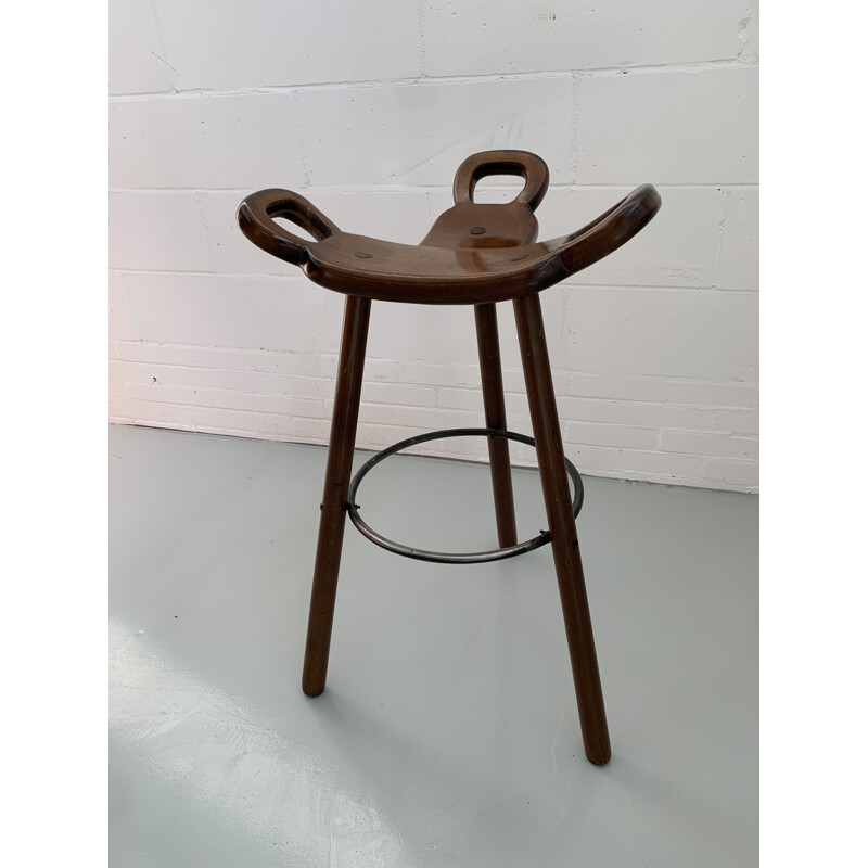 Set of 6 Vintage 'Marbella' Bar Stools Brutalist Spanish 1970