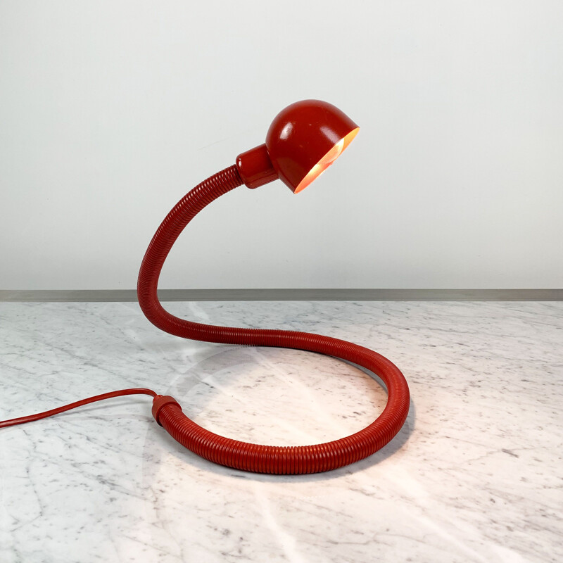 Vintage Red Heby Table Lamp by Isao Hosoe for Valenti, 1970s