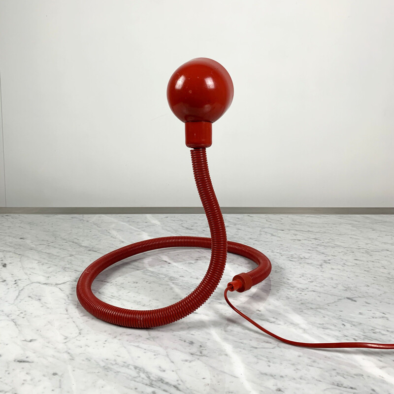 Vintage Red Heby Table Lamp by Isao Hosoe for Valenti, 1970s