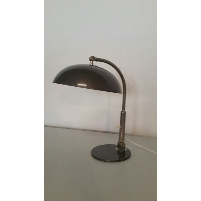 Hala Zeist table lamp in brown aluminium, H. BUSQUET - 1932