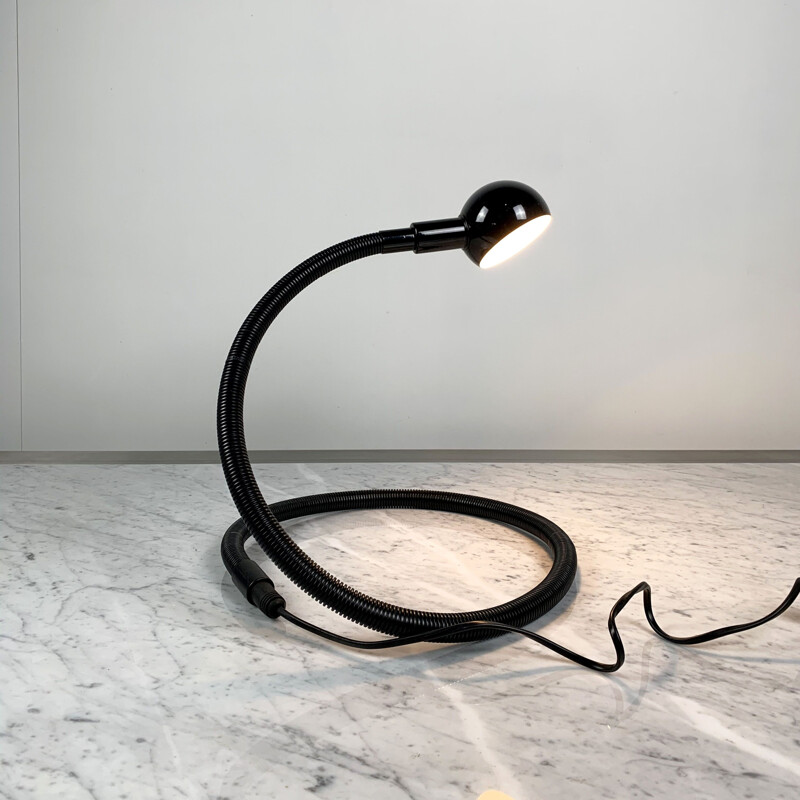 Vintage Black Heby table lamp by Isao Hosoe for Valenti 1970