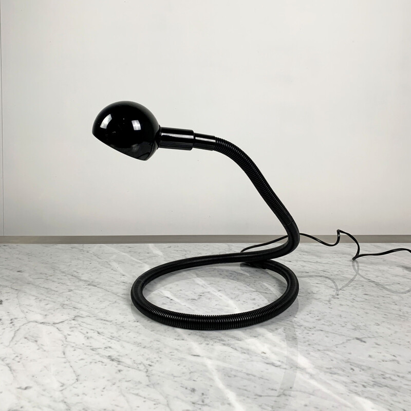 Vintage Black Heby table lamp by Isao Hosoe for Valenti 1970