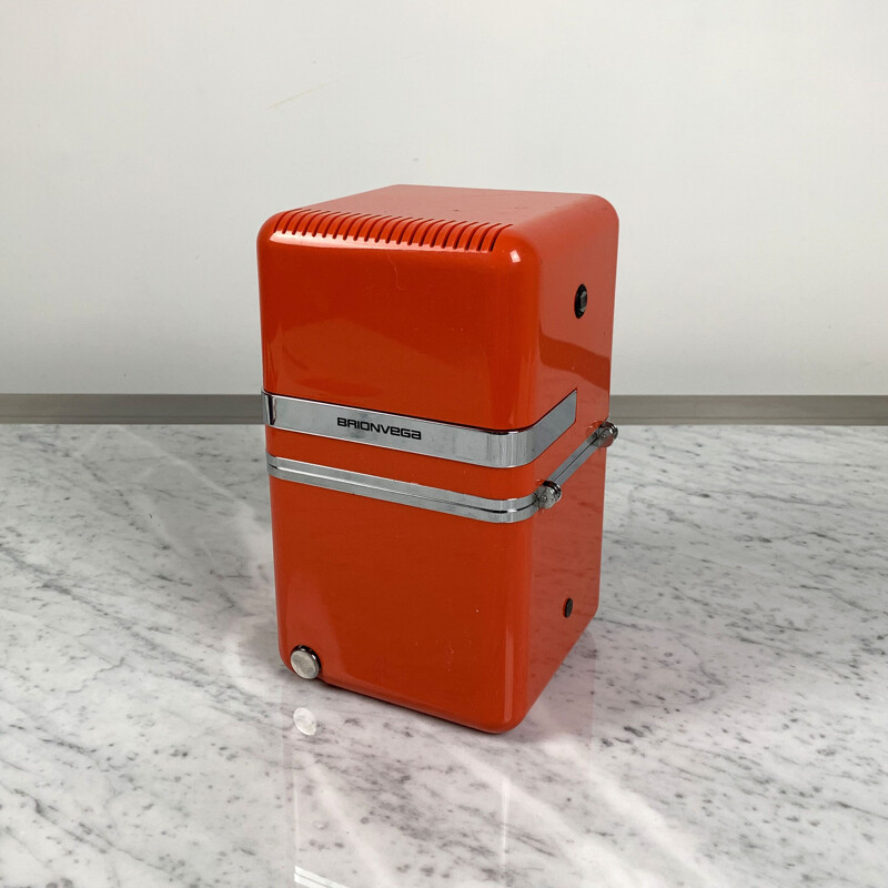 Vintage red portable radio model TS502 by Marco Zanuso & Richard Sapper for Brionvega