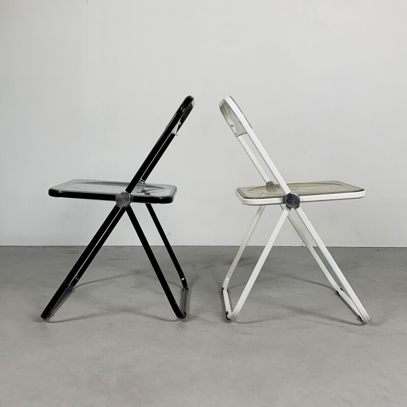 Pair of vintage folding chairs Plia by Giancarlo Piretti for Castelli 1960