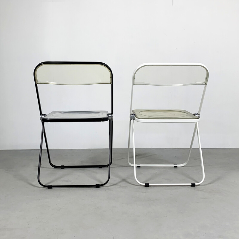 Pair of vintage folding chairs Plia by Giancarlo Piretti for Castelli 1960