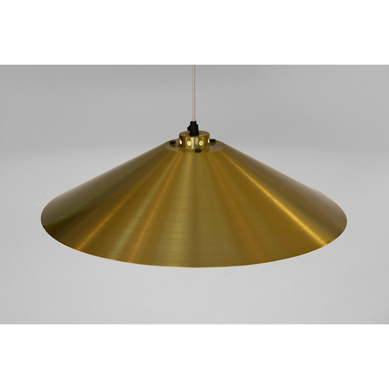 Vintage coloured aluminium and brass pendant lamp Fog & Mørup's Denmark 1960