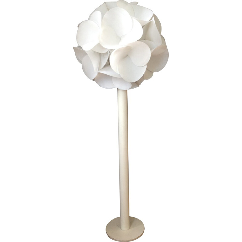 Lampadaire Floriforme en plastique blanc, Raoul RABA - 1968