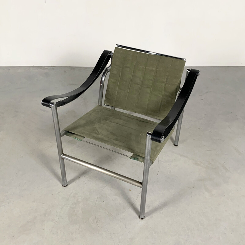 Vintage Kaki LC1 Armchair by Le Corbusier for Cassina, 1960s
