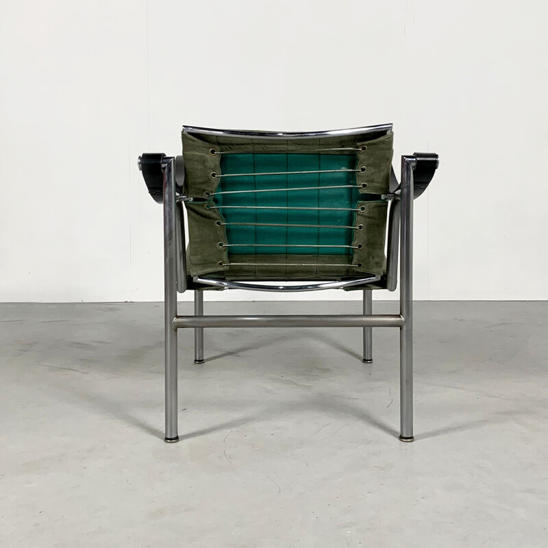 Vintage Kaki LC1 Armchair by Le Corbusier for Cassina, 1960s